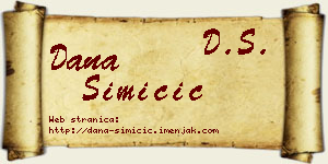 Dana Simičić vizit kartica